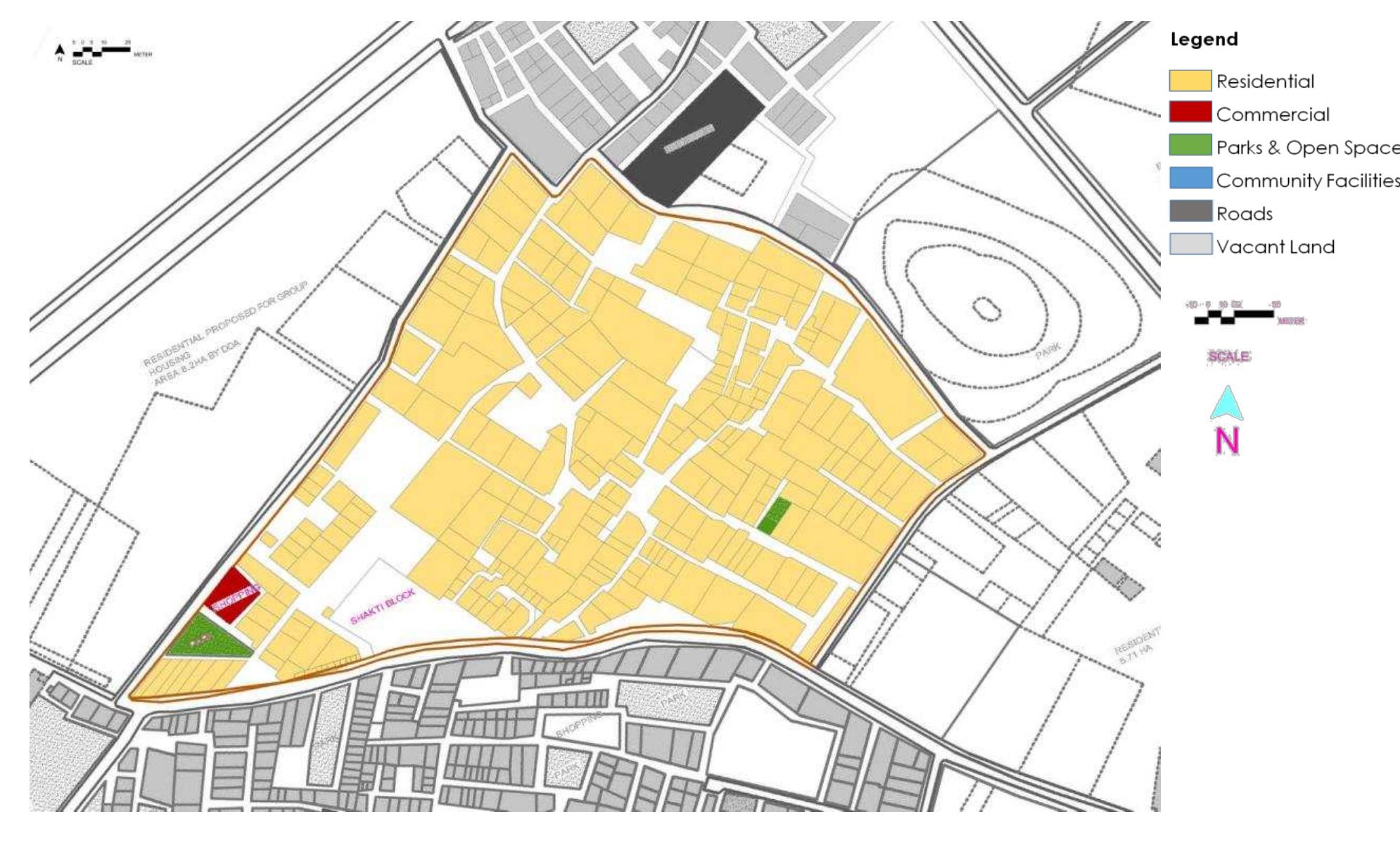 Mandawali village 2014 figure 7.9 land use plan of mandawali