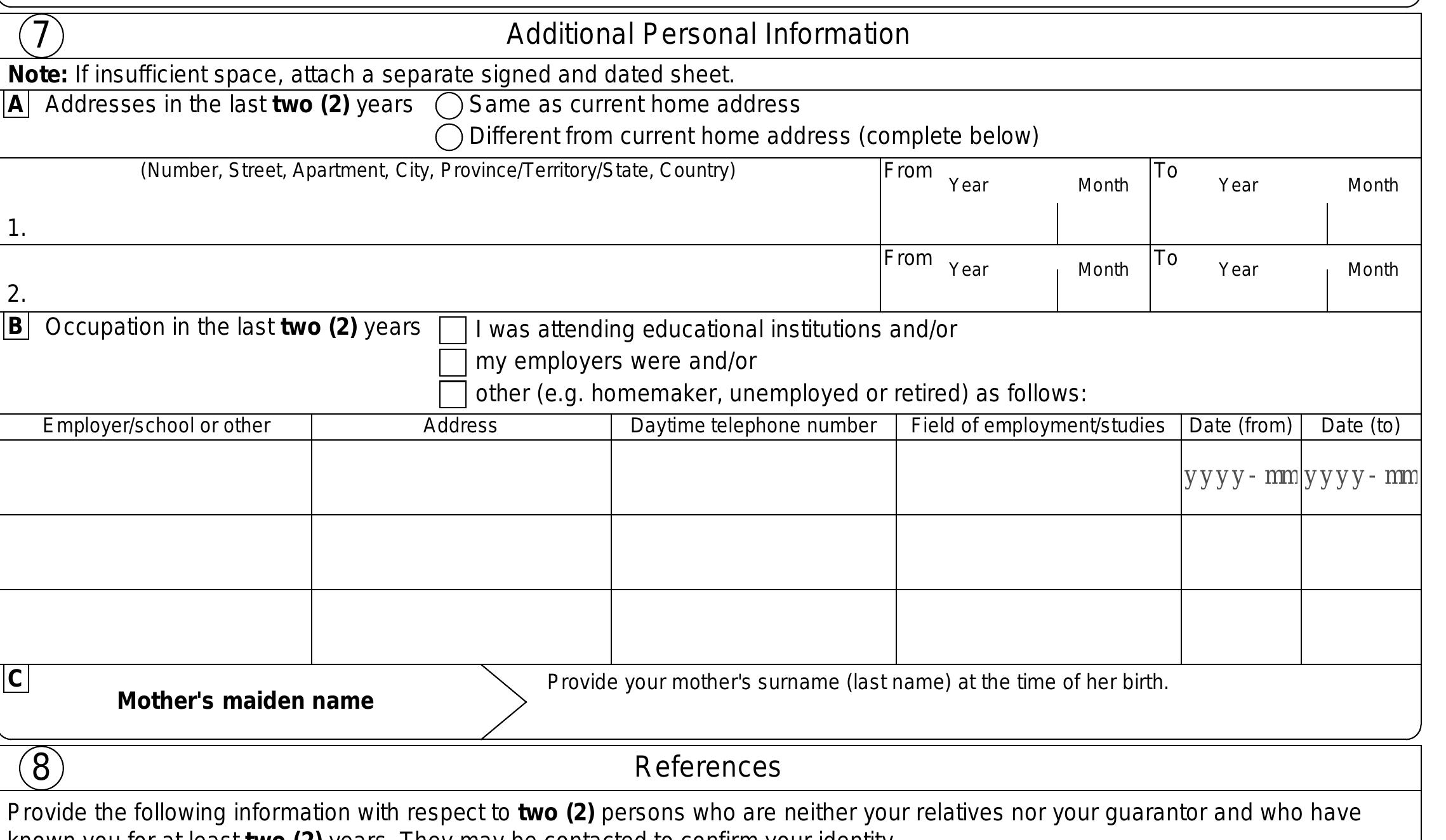 adult general passport application