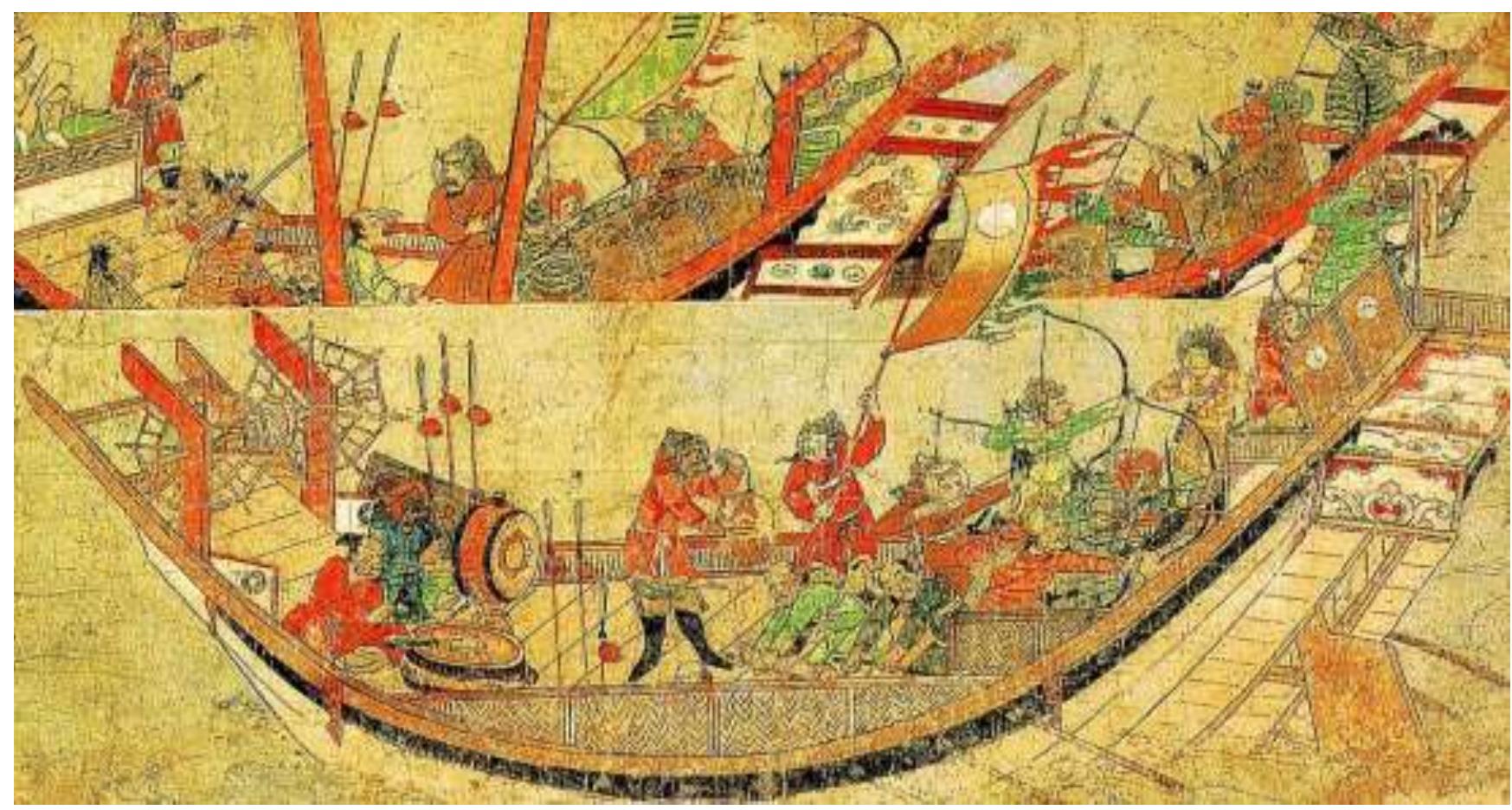 In 1281, the Mongols felt confident enough in their naval strength to go, once more, to the islands of Japan. This time, Kublai Khan despatched a much larger armada of 3,500 ships and a mixture of forty-thousand Chinese, Korean and Mongol troops, along with one hundred thousand newly submitted southern Chinese troops.°° This second invasion of Japan was much needed for the Mongols to resolve some of the problems they had, after defeating the Southern Song, one of them was how to deal with the captured Song troops to avoid trouble in southern China itself. The idea was to settle them in Japan.