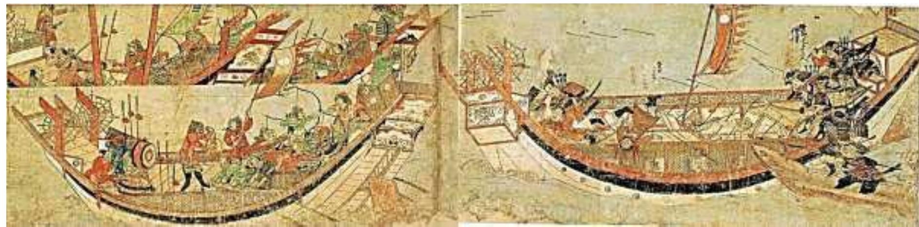 Japanese Samurai boarded Mongol ships - 1281