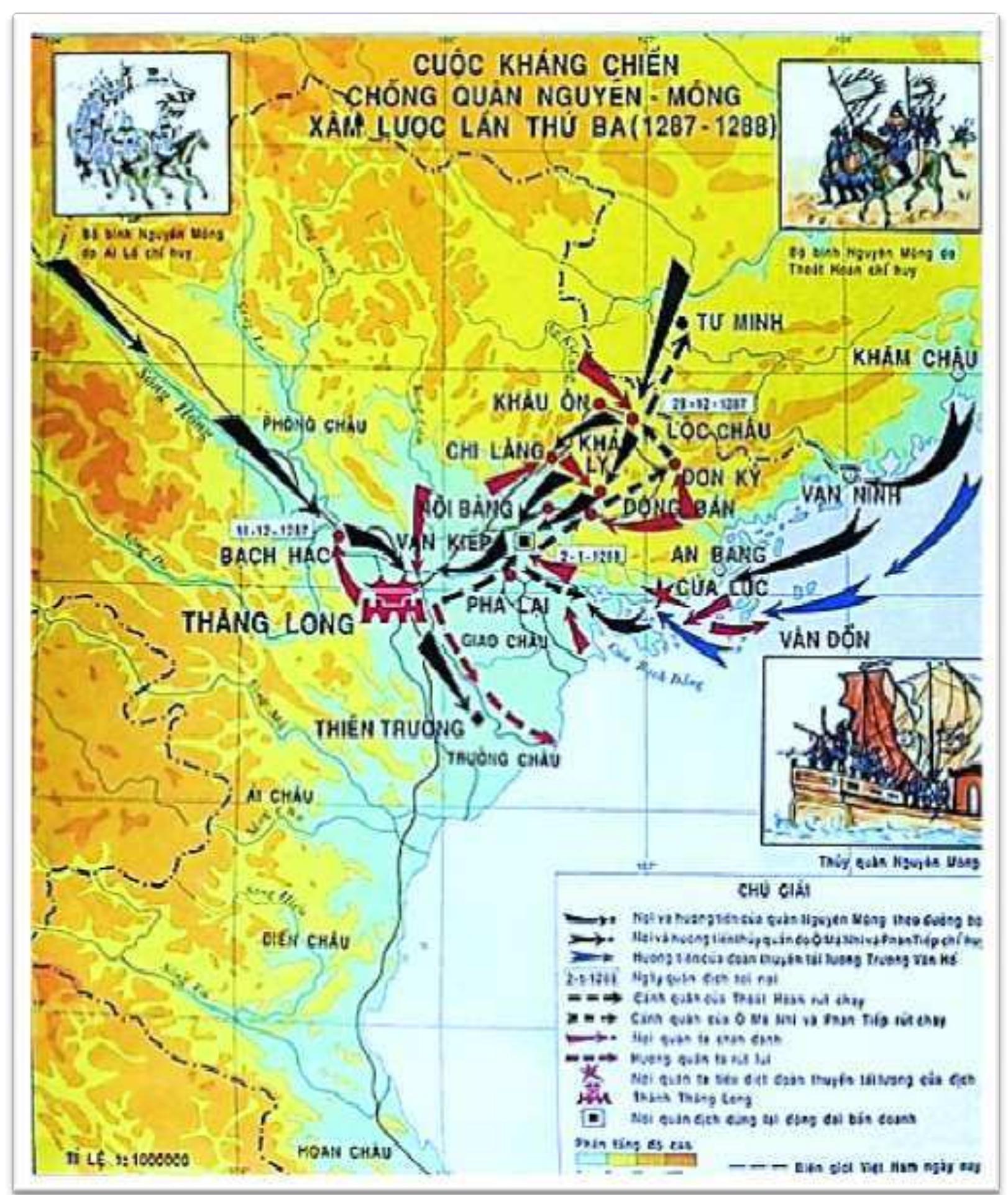 The third Mongol invasions of Dai Viét, 1287-8. National Museum of Vietnamese History - Hanoi fleet under General Omar Batur then met with the Vietnamese navy at Van Don.