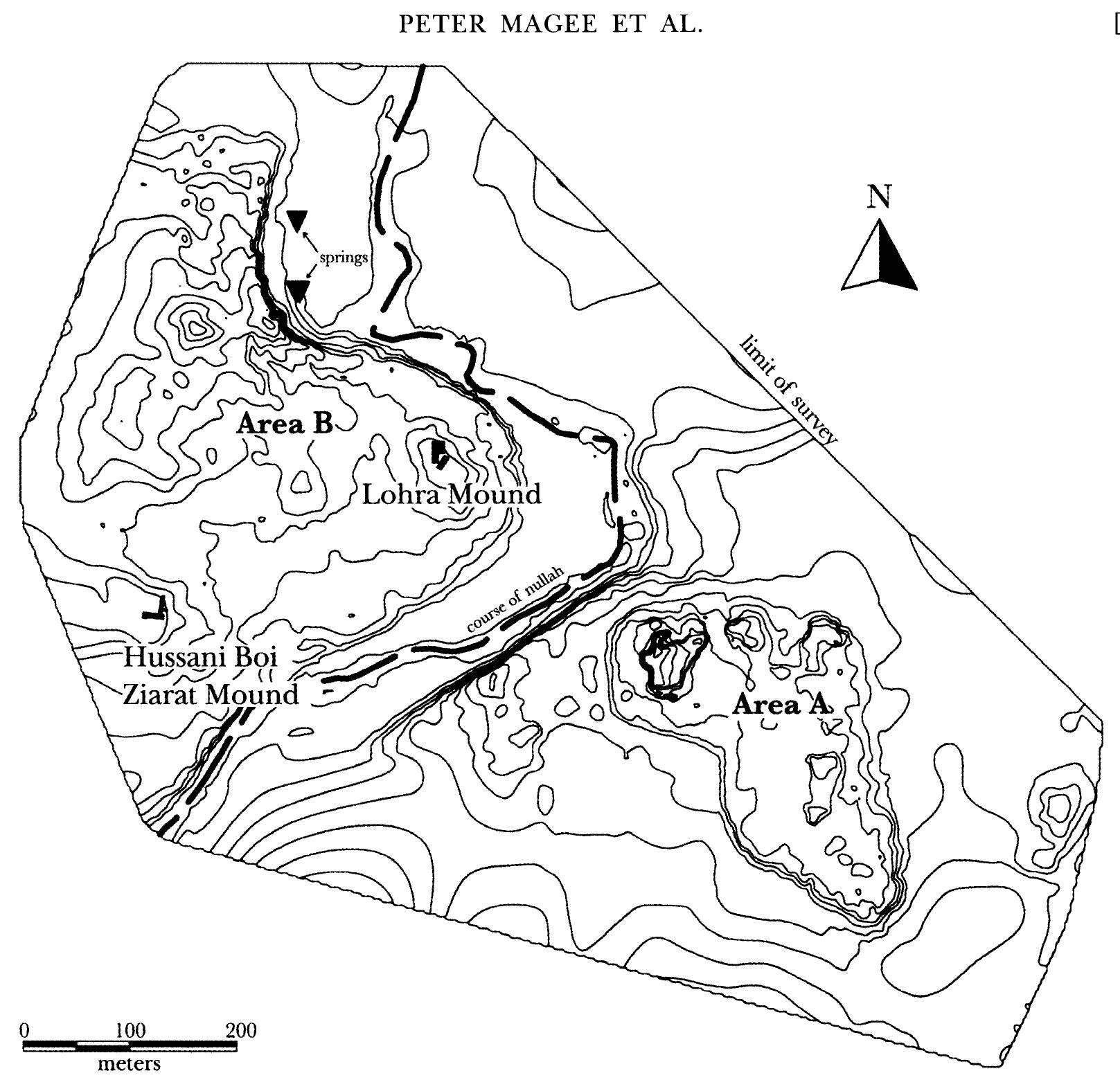 Topographical plan of akra, showing main mounds