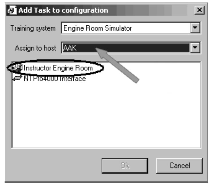 In the newly made simulator configuration, create a task