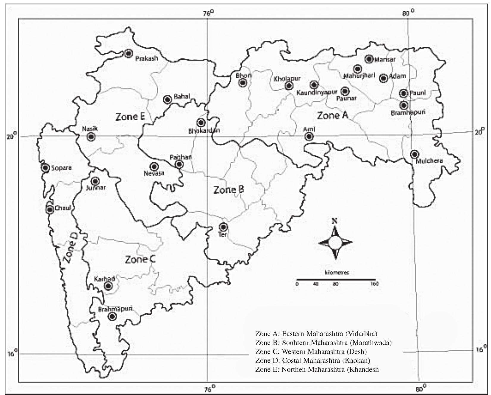 Fig 1: Map of Maharashtra showing important Early Historic sites 