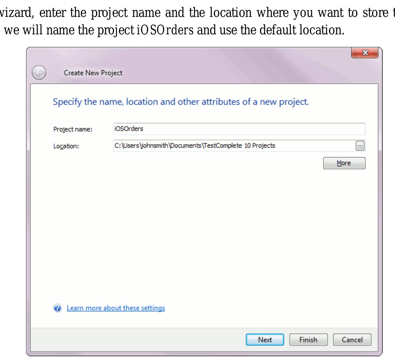 Figure 97 - Getting started with testcomplete