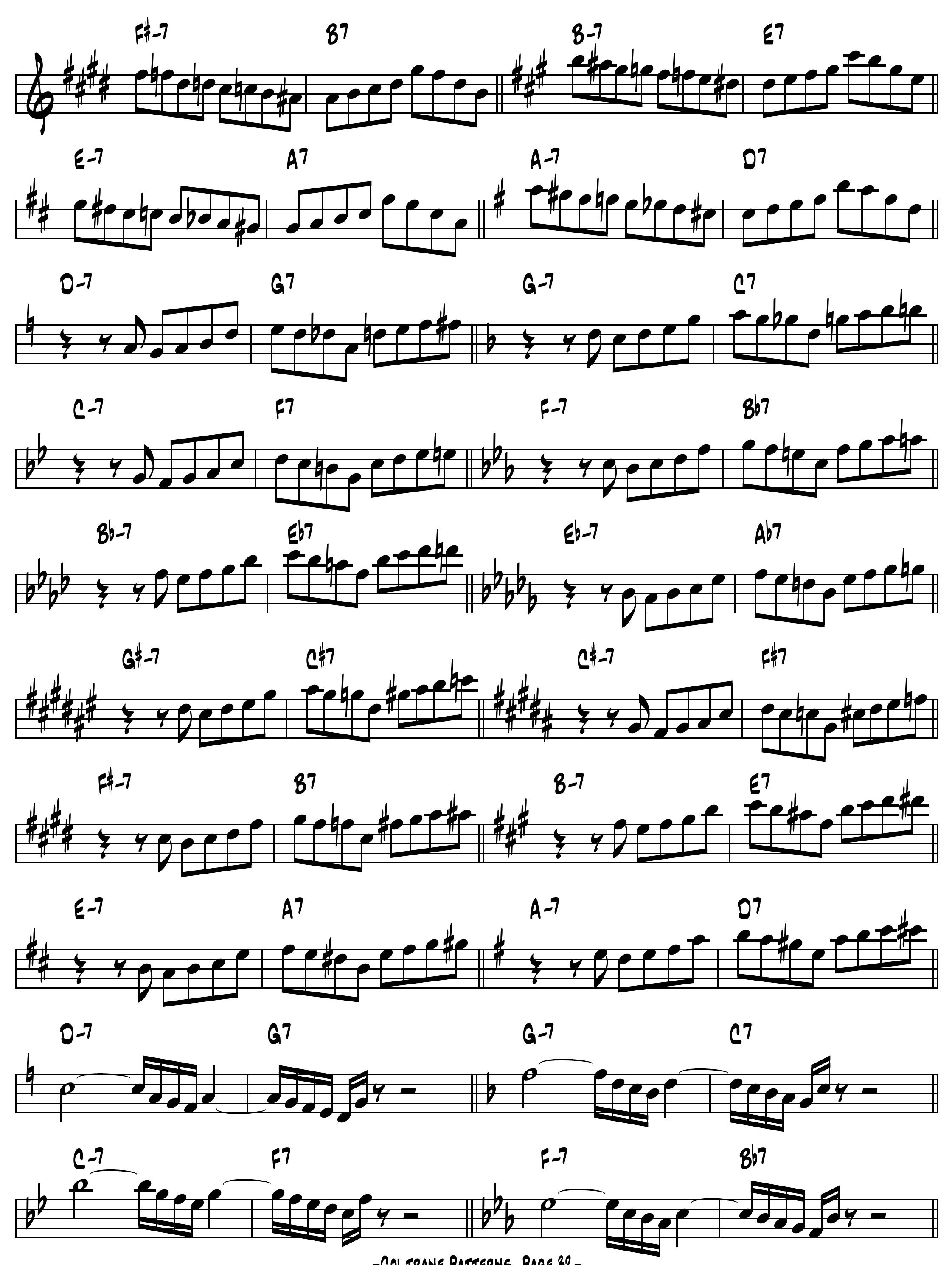 (PDF) John Coltrane Patterns compiled by Eric Dannewitz