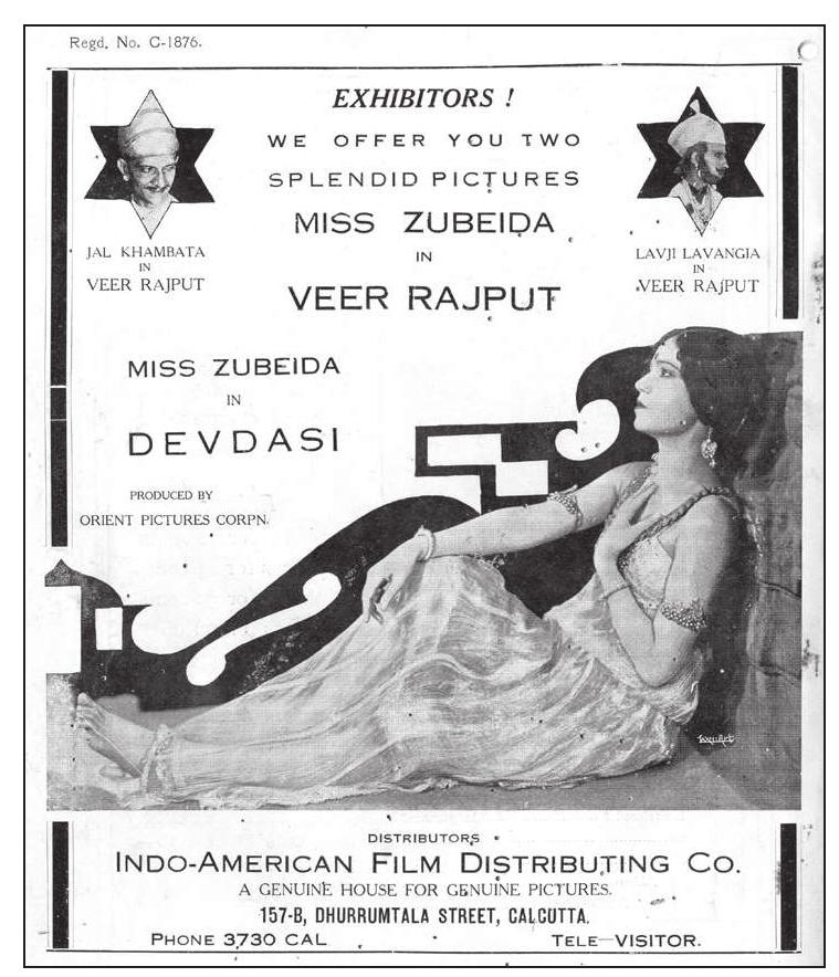 Image 5. Miss Zubeida gets top billing for distributors and exhibitors. Filmland (Calcutta), June 1931. 
