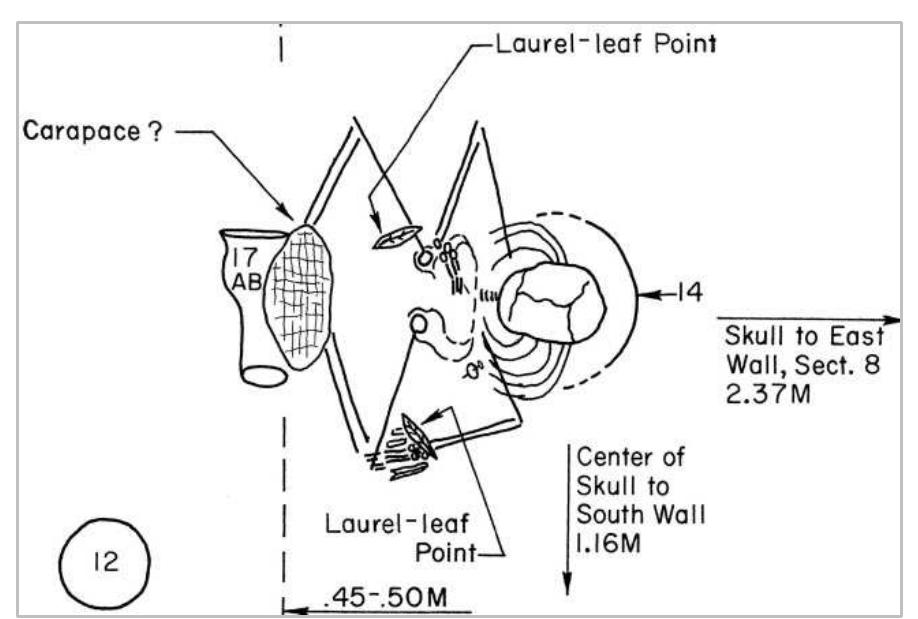 Figure 6. Barton Ramie Br-1 Burial 6, Figure 32 in Willey et al. (1965: 81) reproduced with the permission of the Peabody Museum. 