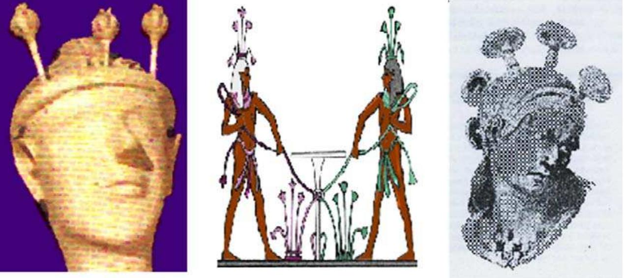 (left) greek deity, often identified as demeter, wearing a