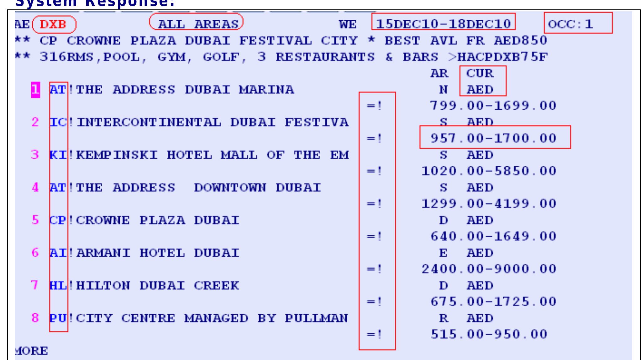 By default the system displays a Single Occupancy rate. 