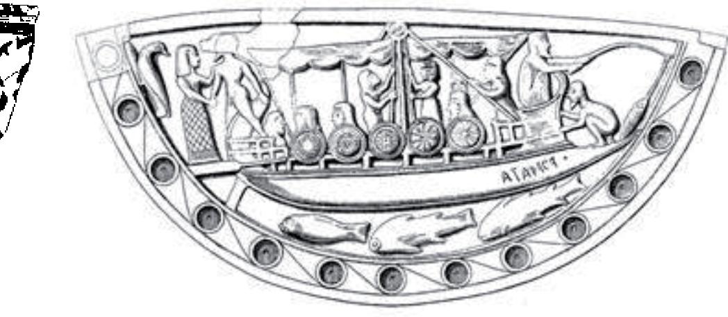 However, an important objection may be made. It is a fact that most of these thematic scenes and icons—such as the lines of marching warriors, the warriors on the ships, the departure scenes and even the shipwreck images—have exact cor- respondences in the iconography of the Early Iron Age, when the poems were created orally (Fig. 6-11).  Fig. 7. Ivory plaque from Artemis Orthia (Langdon 2008, fig. 4.20). 