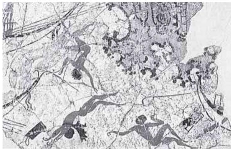 Fig. 20. Thera, West House, Miniature Frieze, North Wall. 