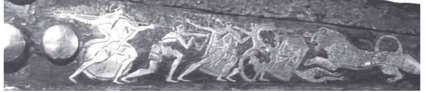 Fig. 21. Niello Dagger, from Mycenae, Shaft Grave IV. 