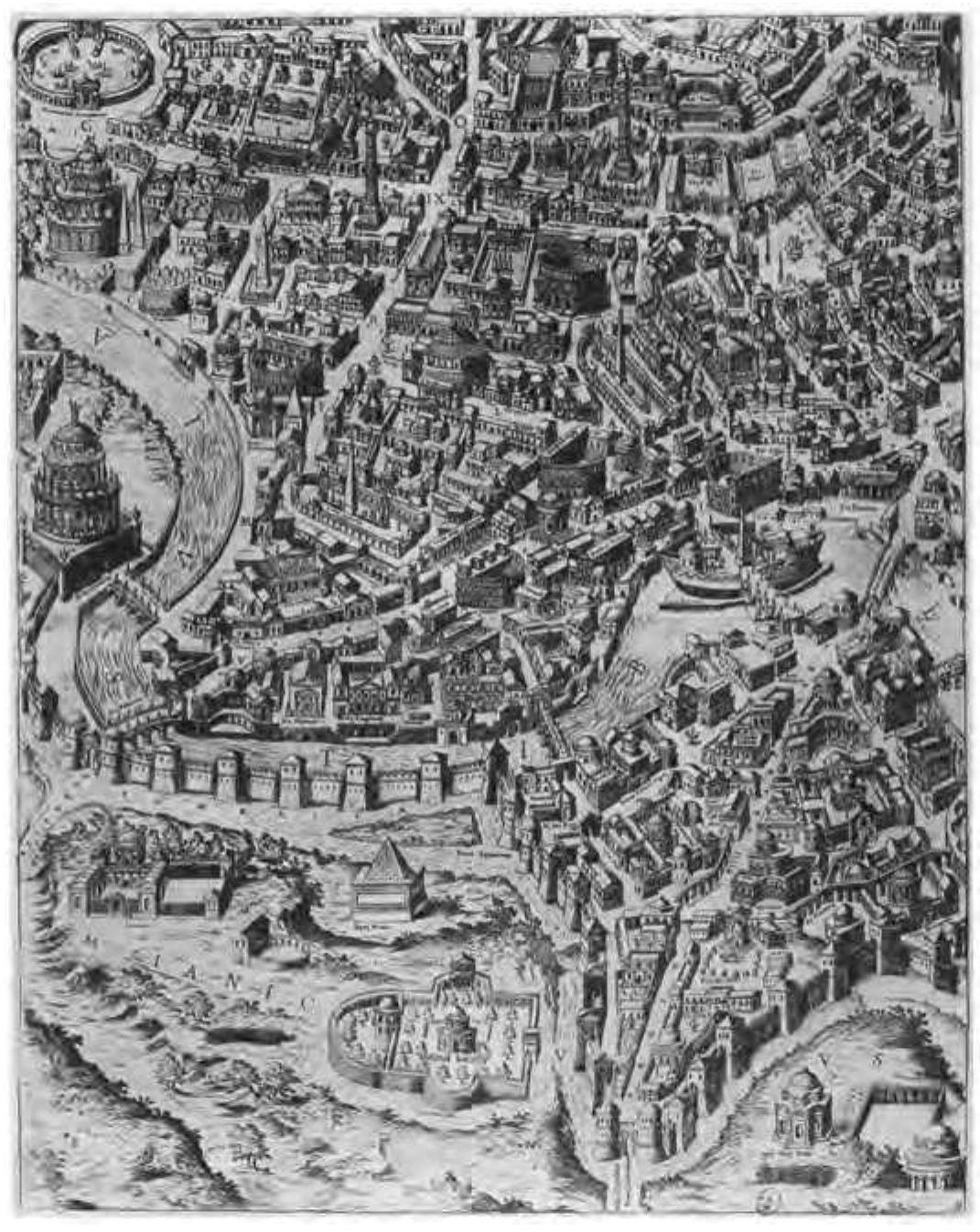 10 etienne dupérac, large map of ancient rome, 1574 (from