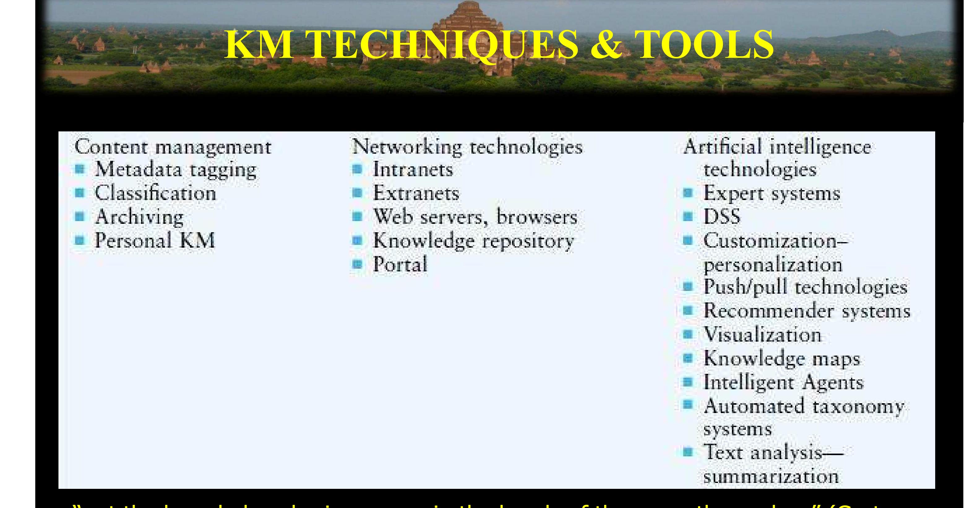 (PDF) knowledge management lecture about KM tools