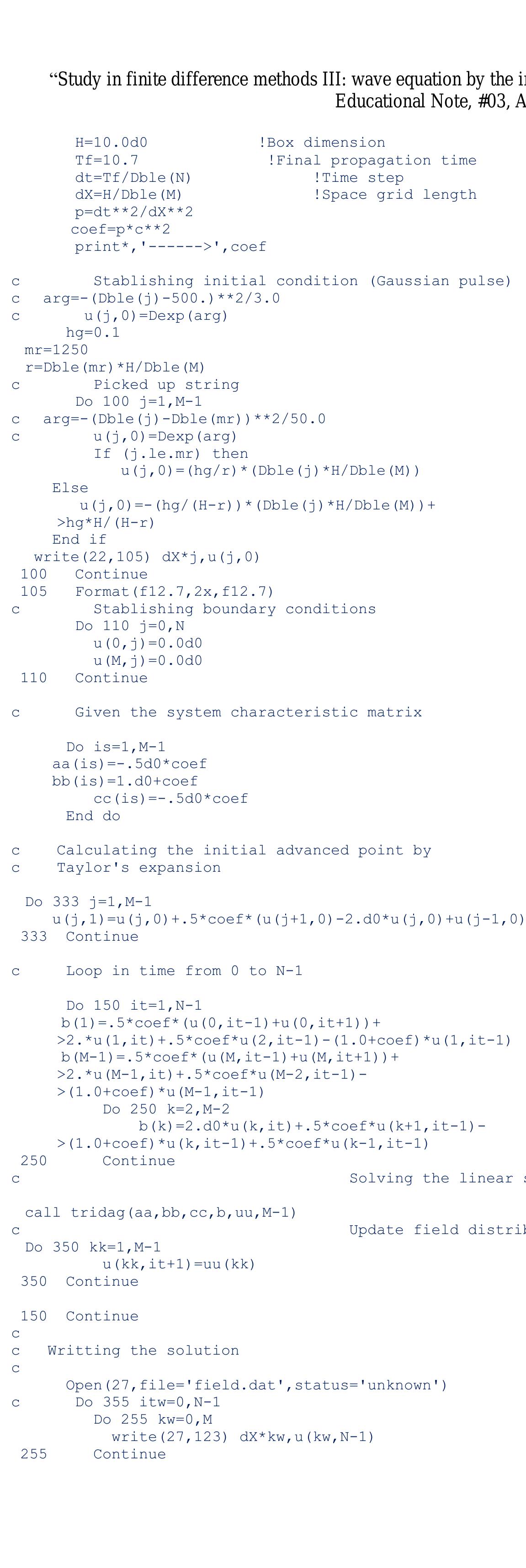 (PDF) Study in finite difference methods III: wave equation by the ...