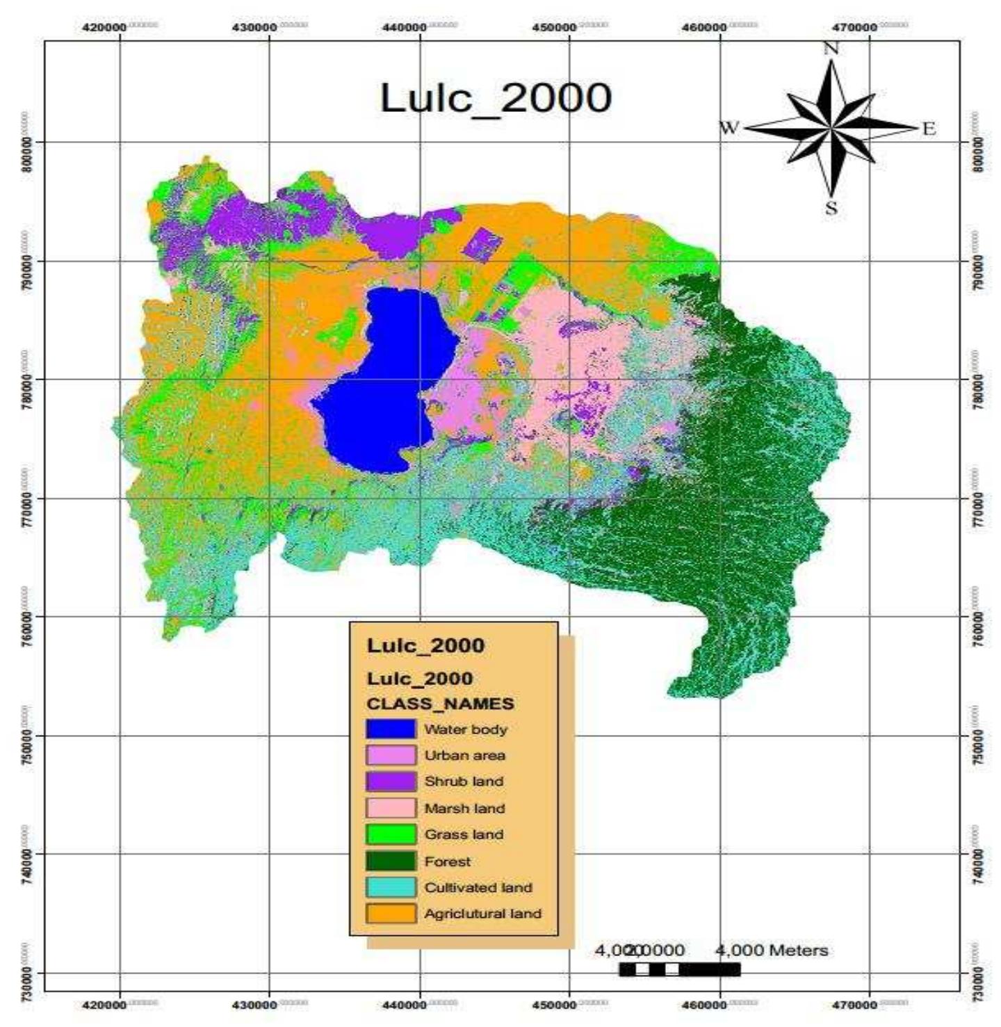 4: land use land cover map of awassa catchment in the year
