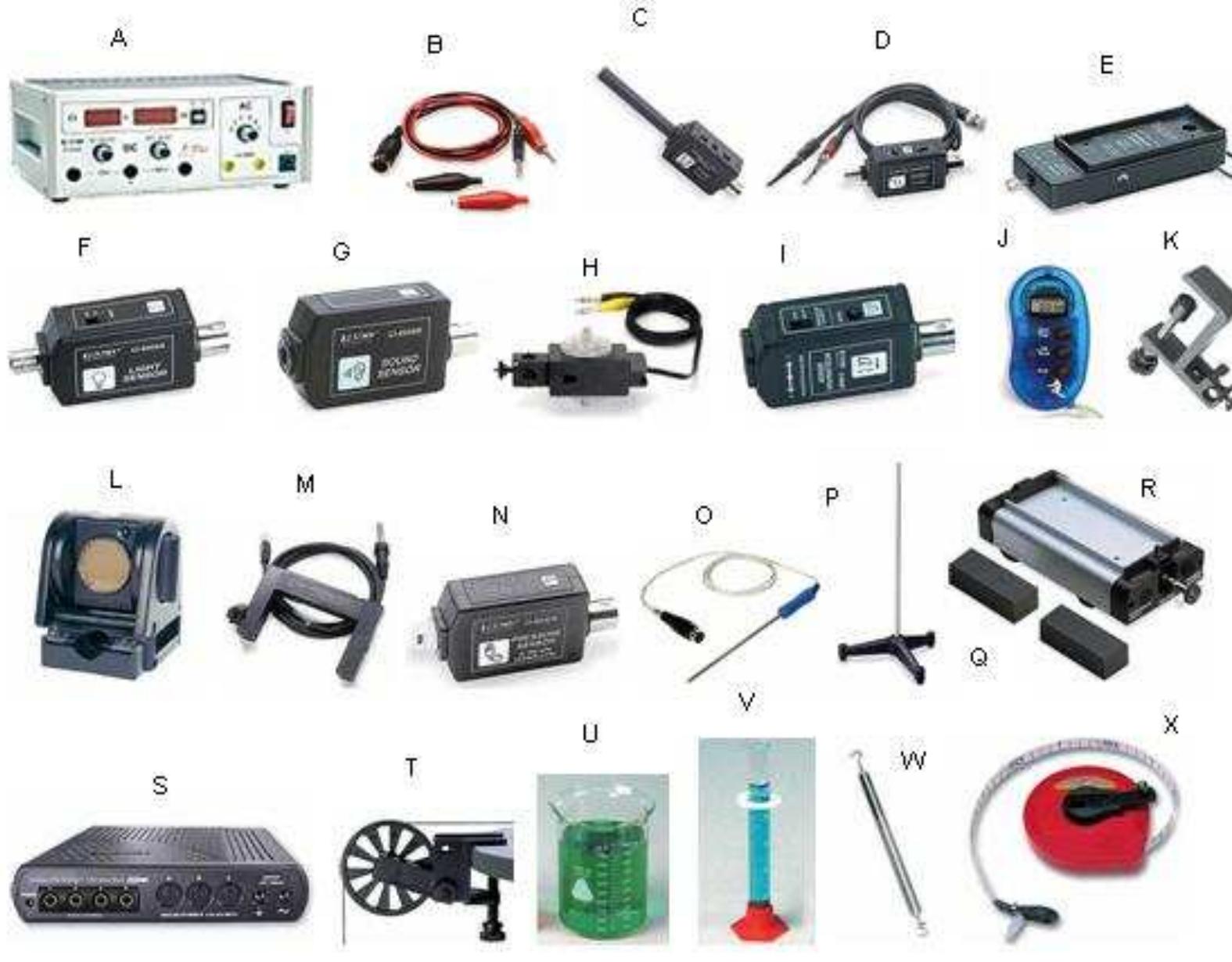 Pieces of laboratory equipment.