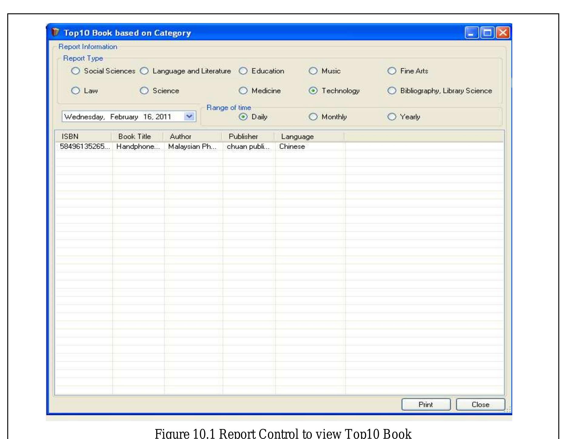 Library Control Format Figure 41 - from Library Management System I LIBRARY
