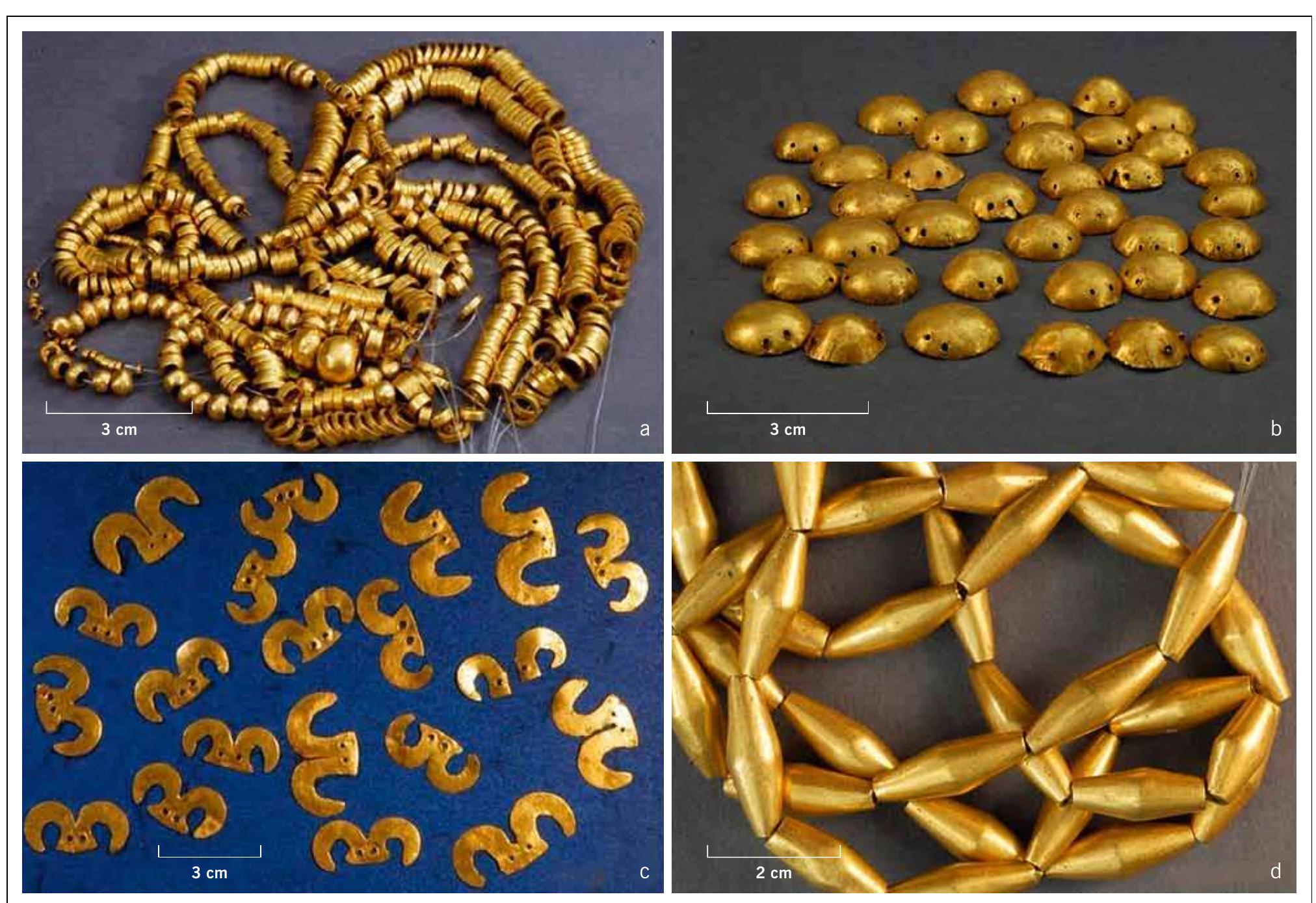 A-d examples for »serial production«: beads (a), domed