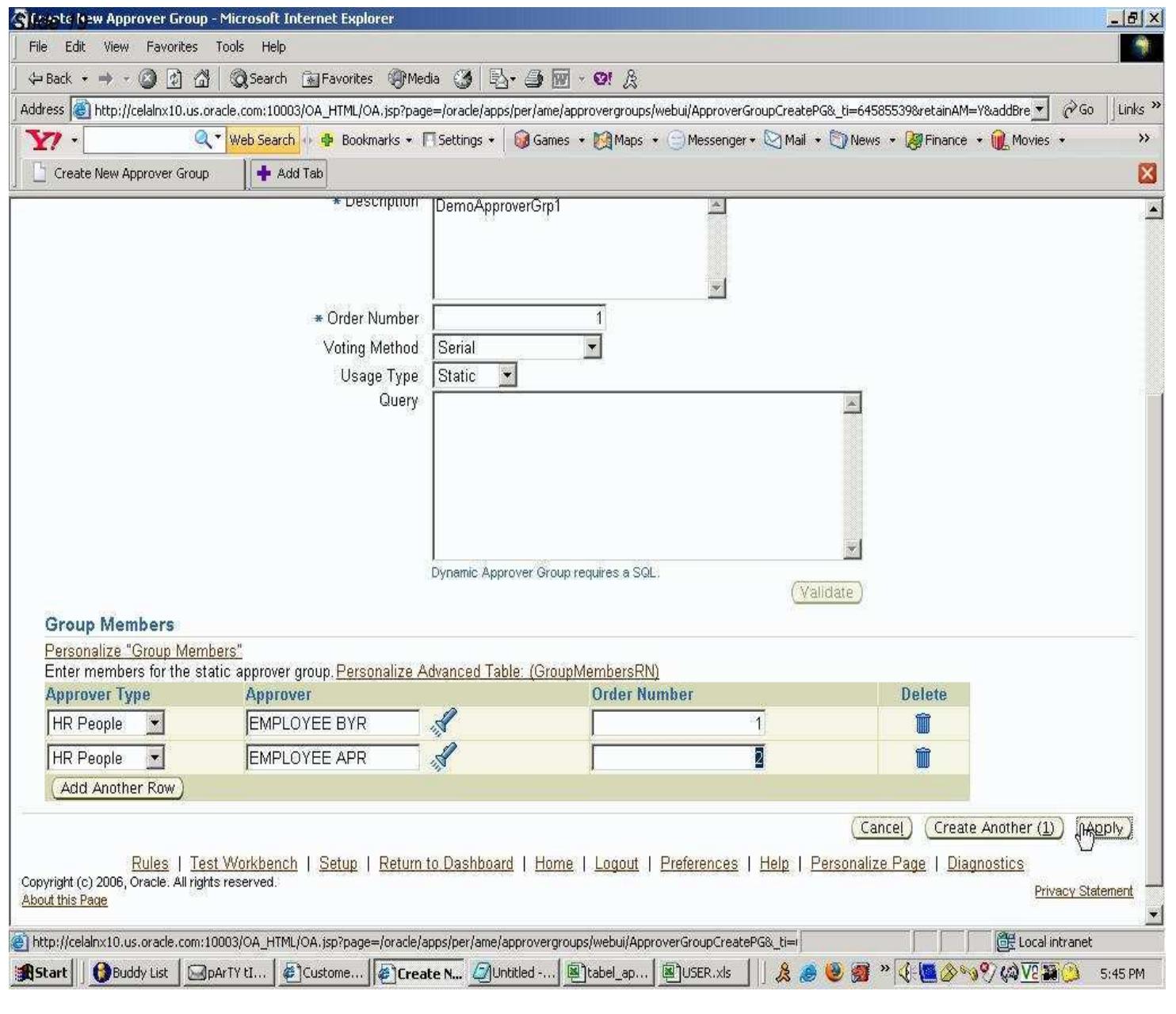 Approval routing chooser in requisition approval workflow: