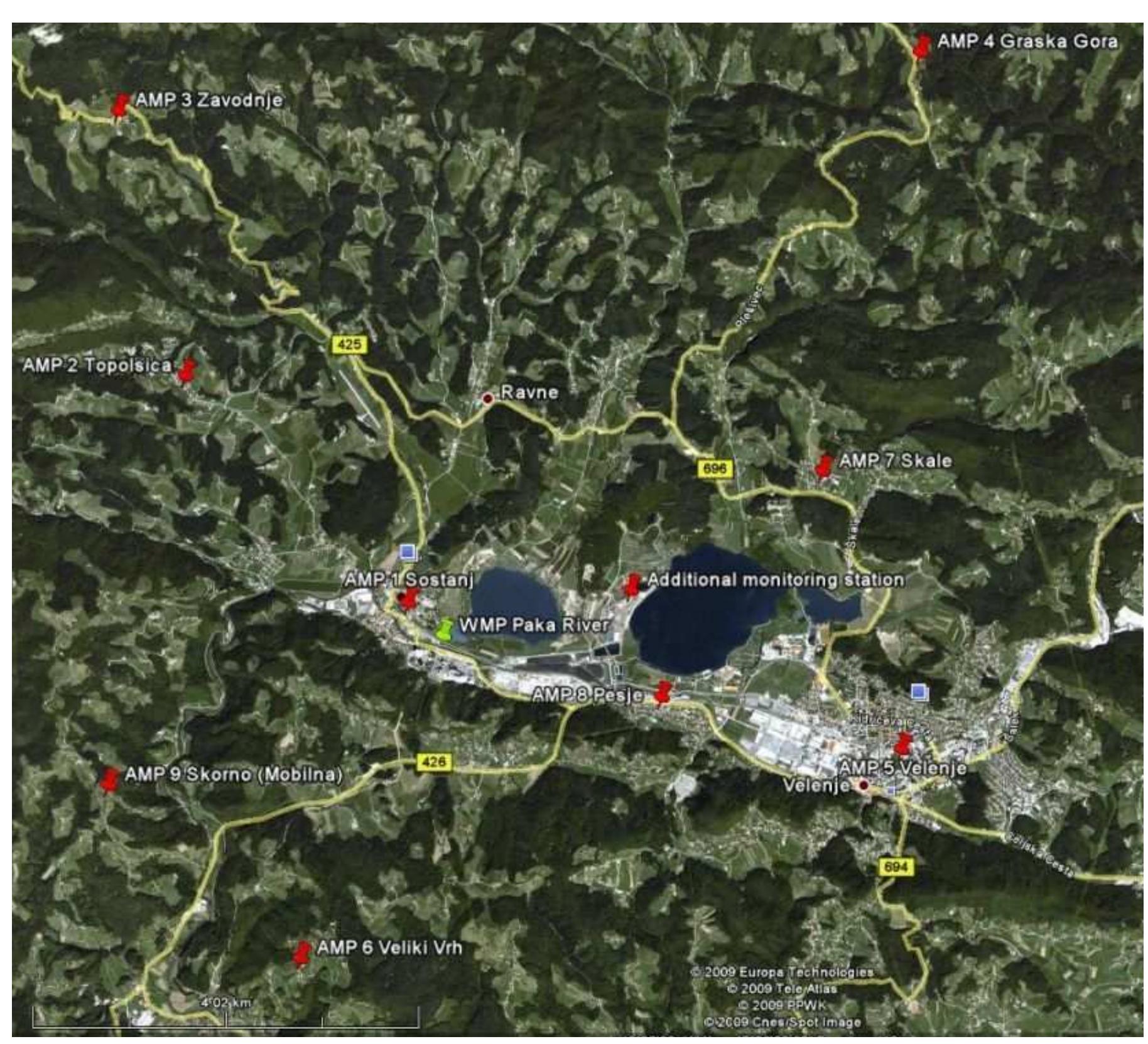 Paka Map 3: measuring points of the monitoring system an ecological