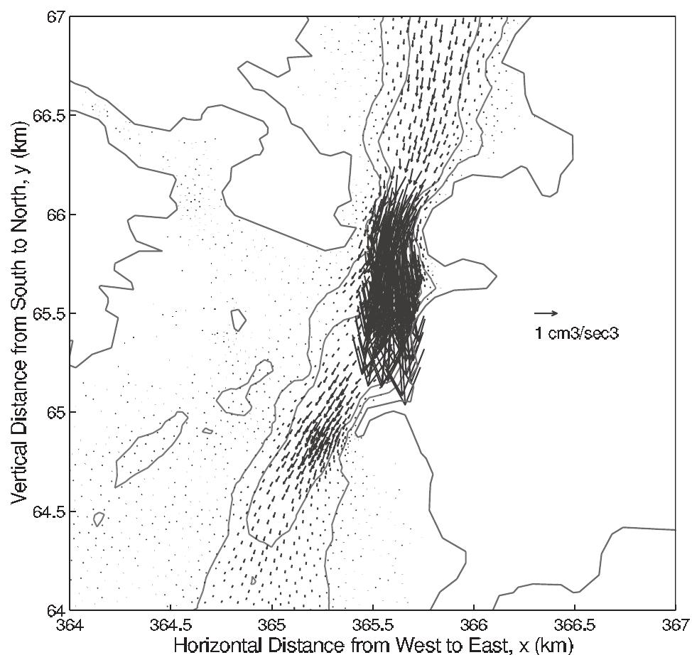 Figure 11. Model residual sediment transport in northern Great Bay. See color version of this figure at back of this issue. 