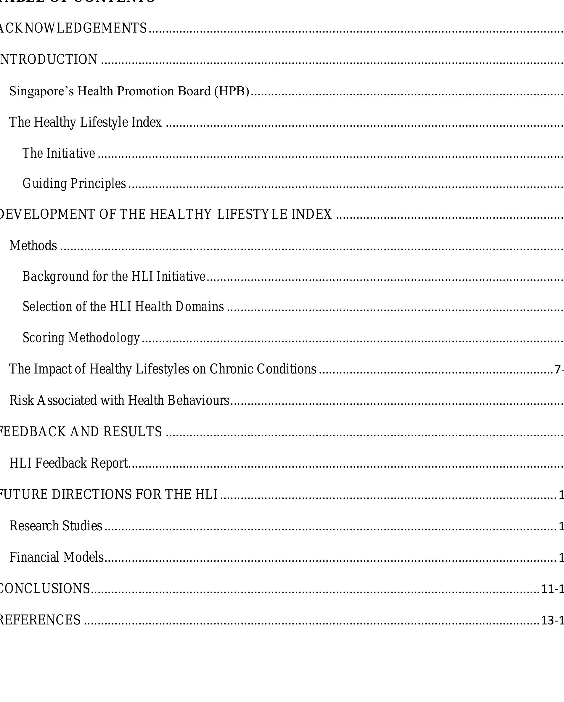Table 1 - from Healthy Lifestyle Index