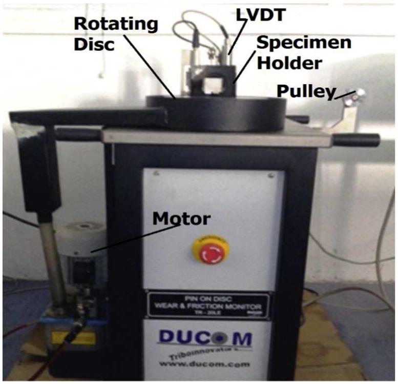 Pin-on-disk test rig. a pin-on-disk test rig (astm:g99,