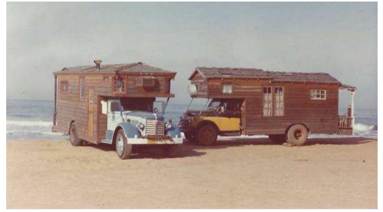 Left, Roger Beck’s house-truck 