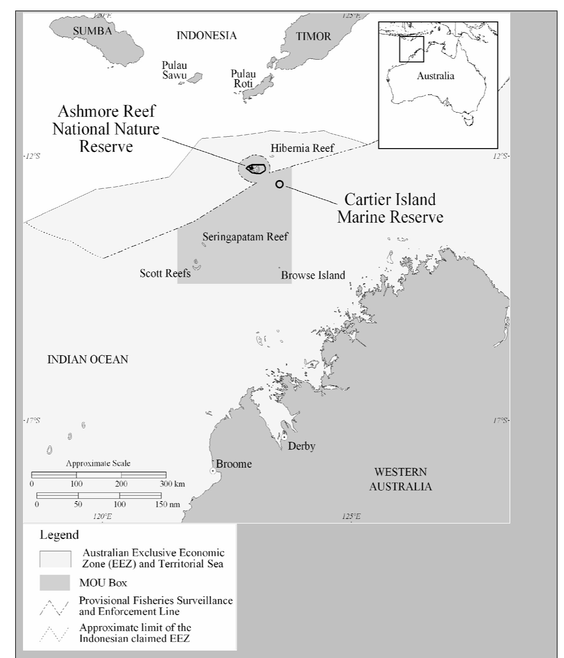 Location of ashmore reef national nature reserve within the