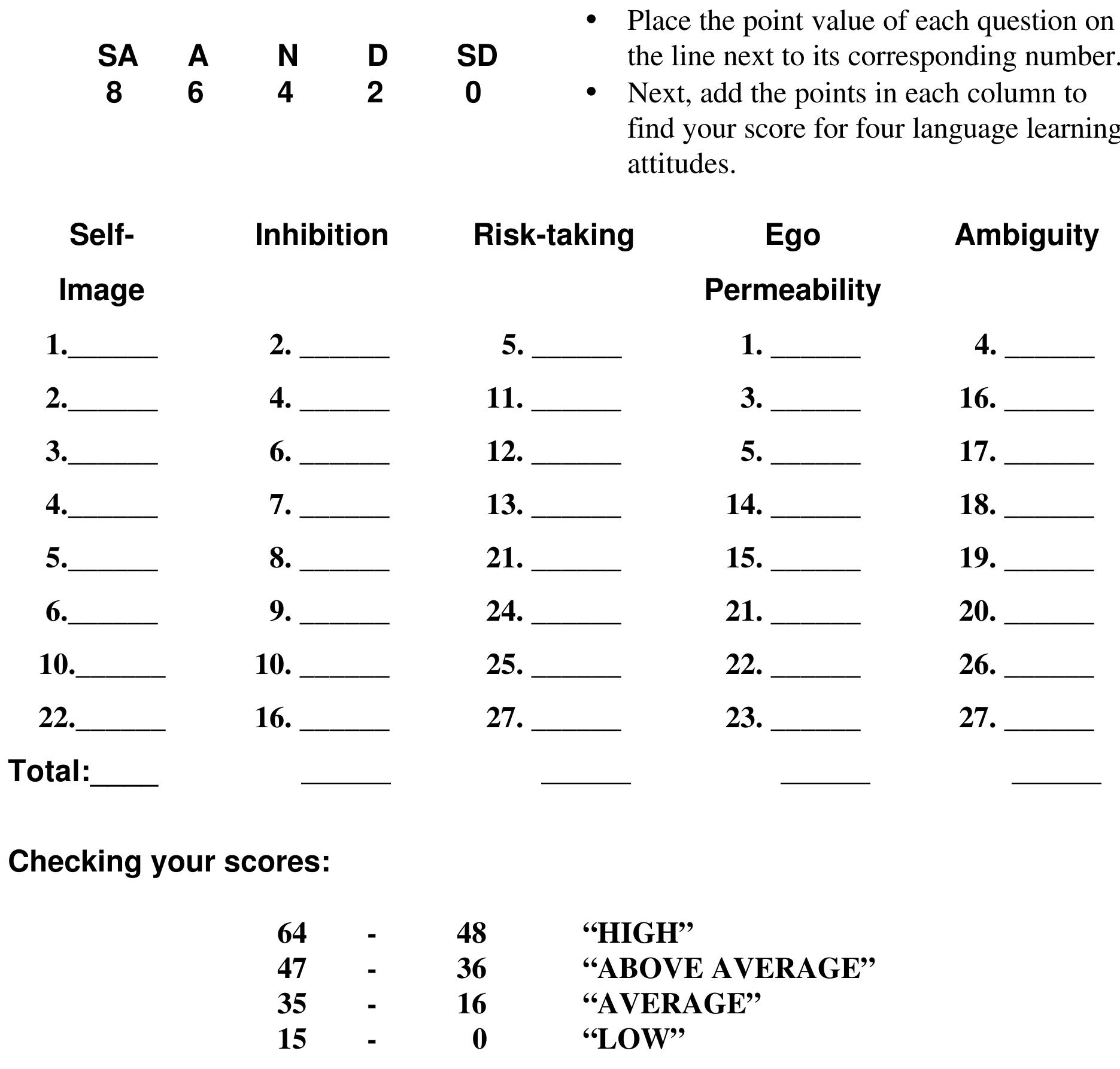(PDF) Language Learning Attitudes Questionnaire