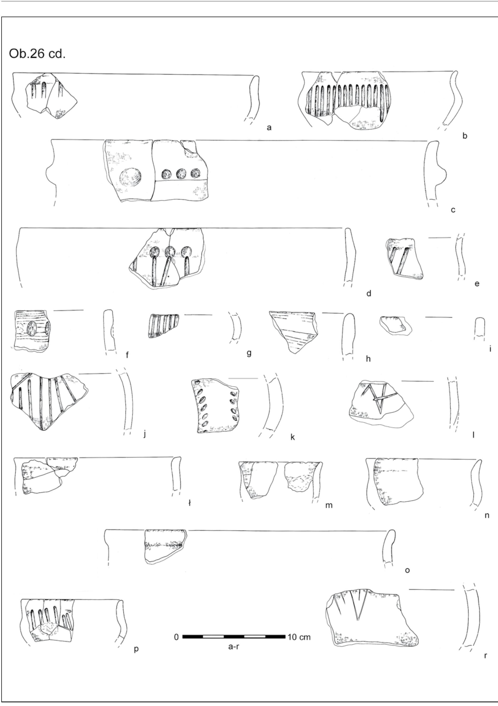Marta Kaflinska, Irena Wojcik, Damian Stefanski Fig. 7. Krako6w-Biezanow, site 8. Baden culture — inventory of feature 26: a-r — earthenware
