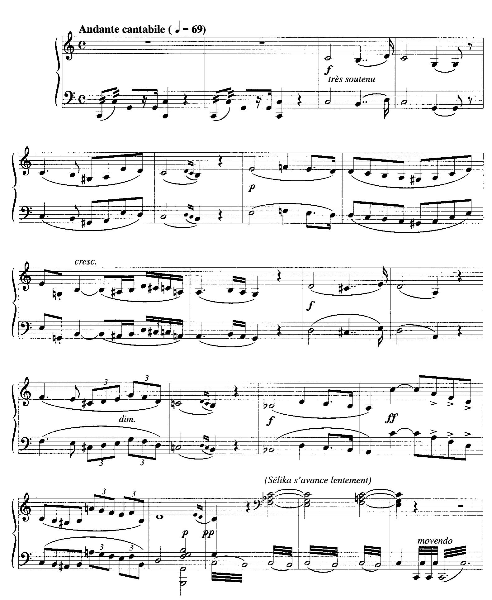 Ex. 4: L’Africaine: Sélika’s entrance (Act V, scene 2). 