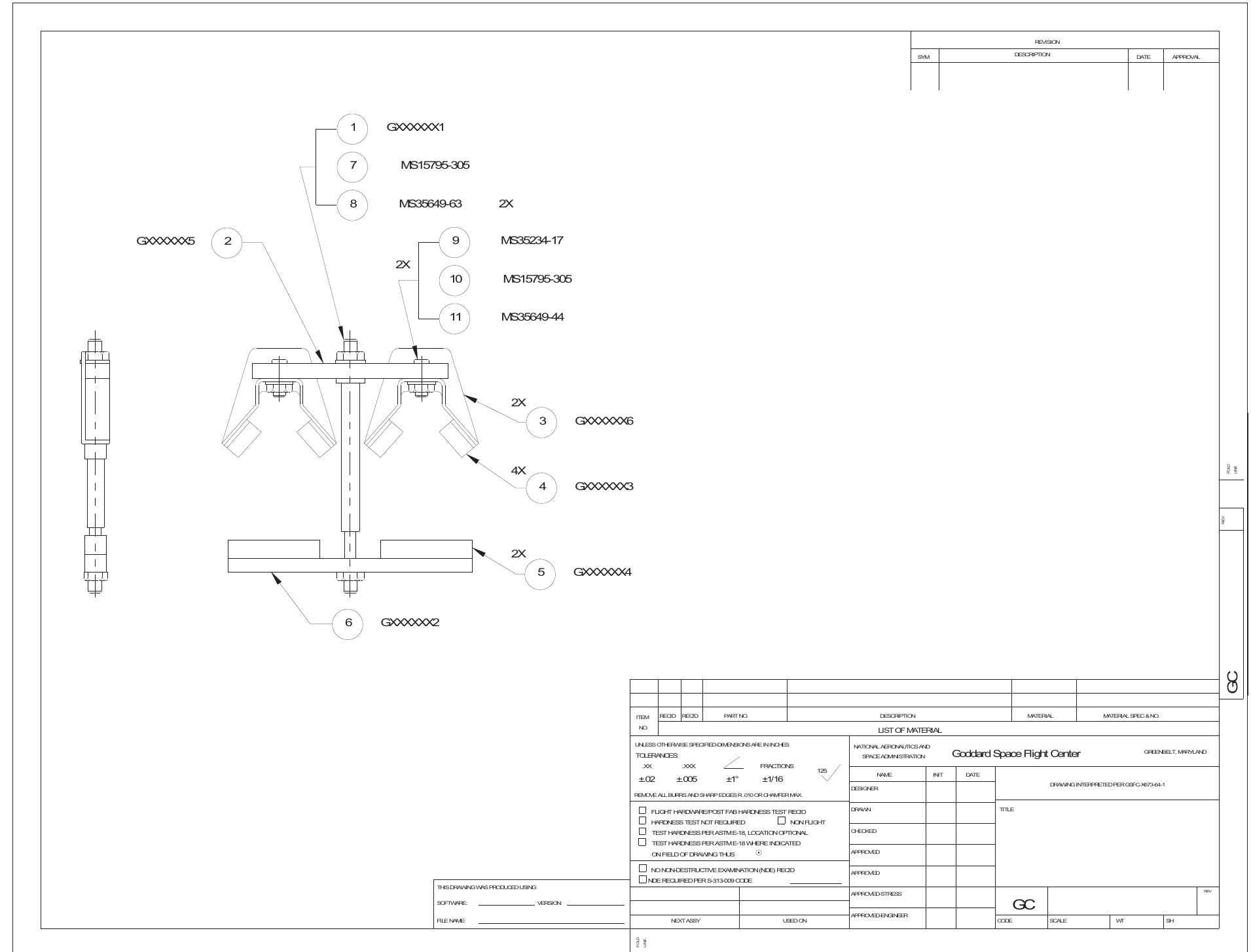 Sample assembly drawing an assembly drawing shows two or