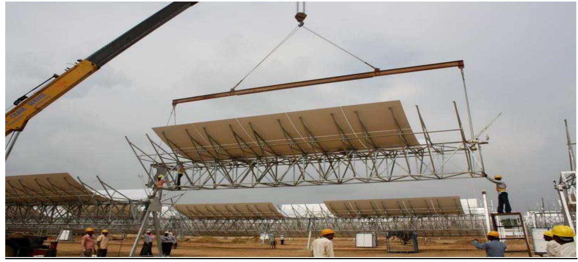 Fig. 4. Erection of a solar collector assembly module. 