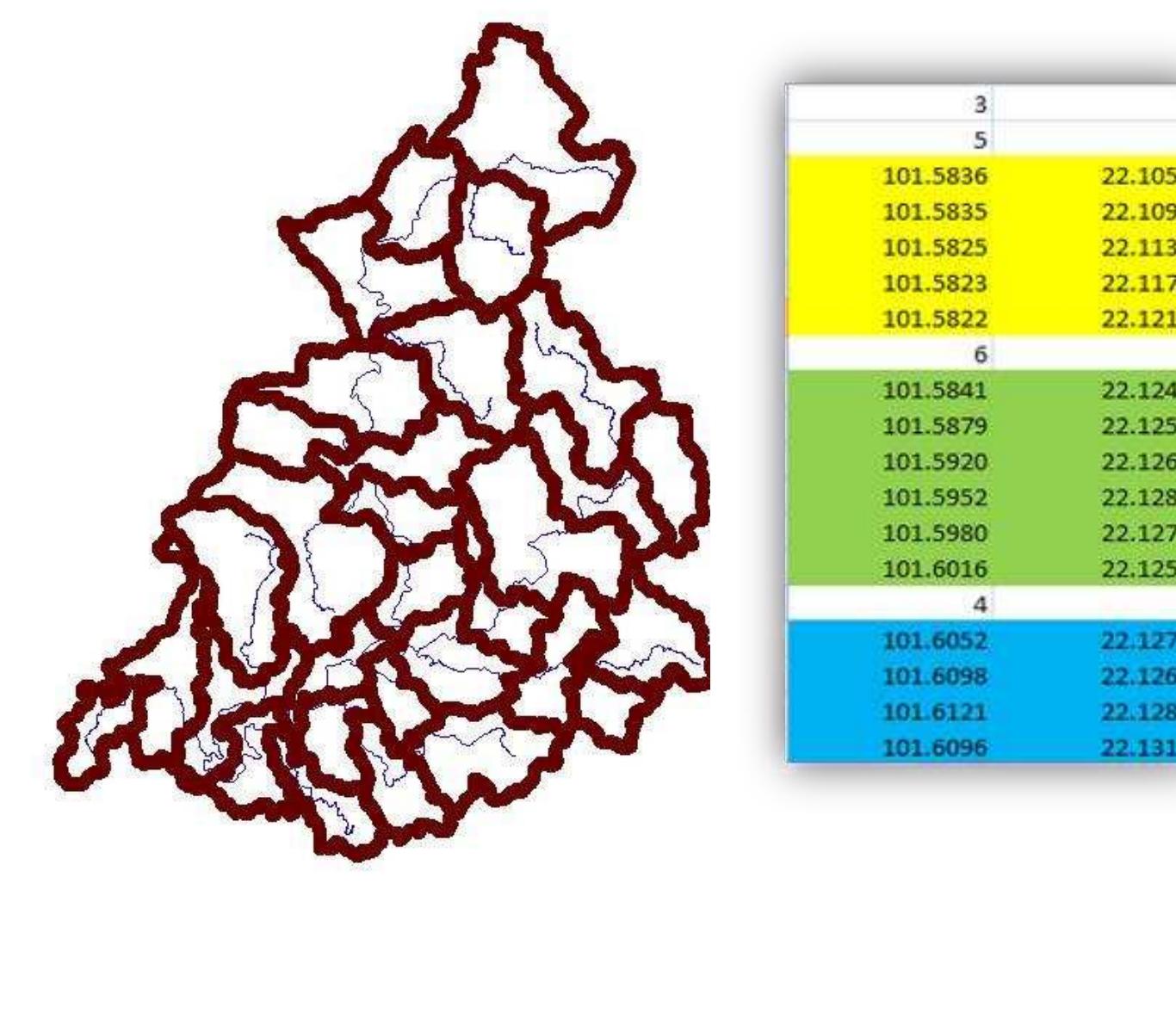 Figure 3-10 Preparation of sub-basins and river system files format for IQQM 