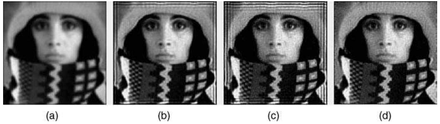 8 lr deconvolution. from left to right: (a) original image;