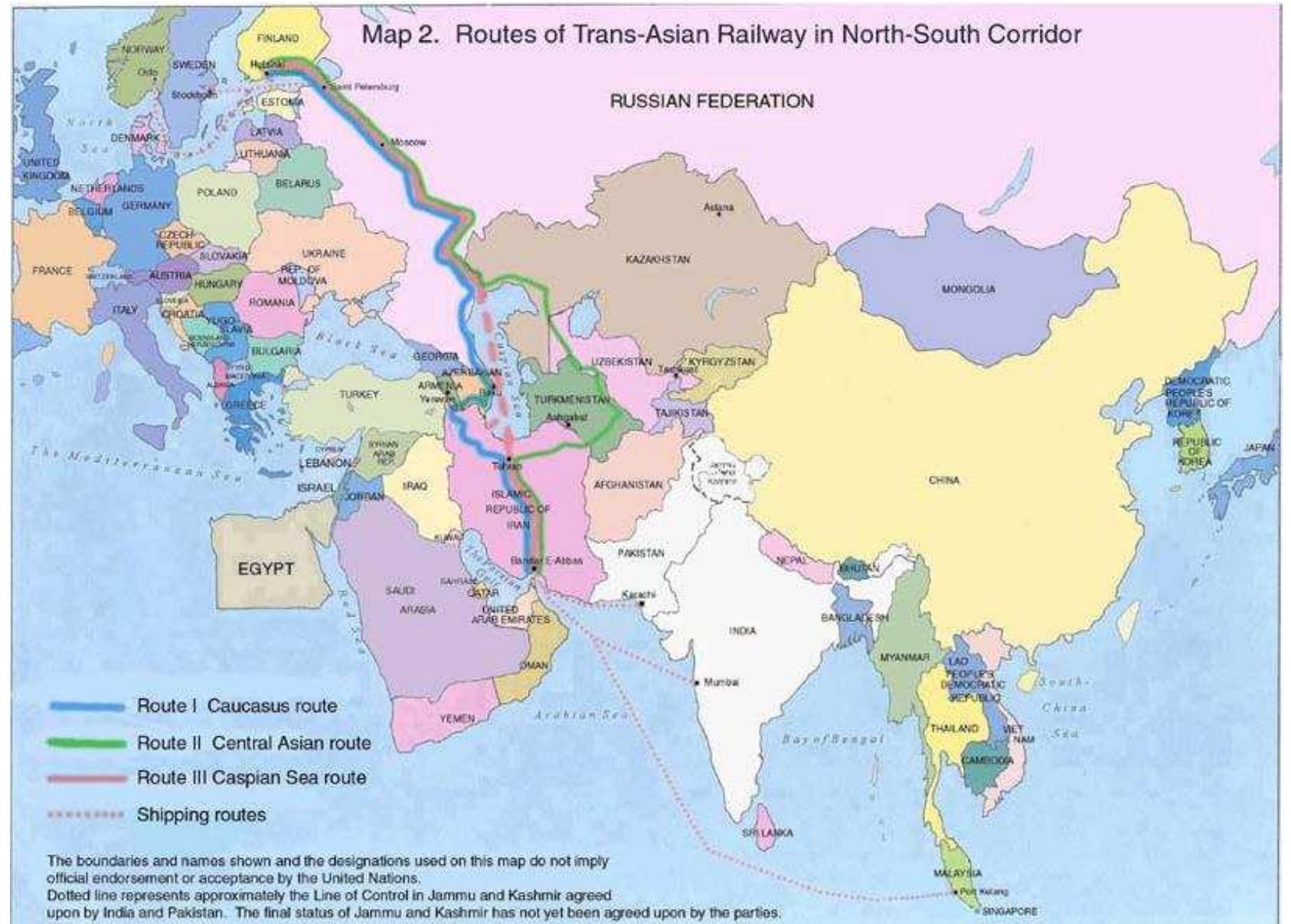 Map 1 north-south corridor the trans-asian railway is a part