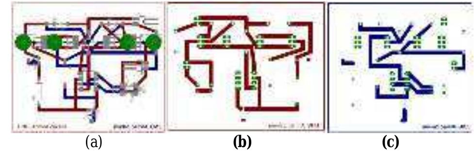 Figure 8. Solar Tracker Circuit - Schematic Diagram  Figure 9. Solar Tracker Circuit Component Layout (a) Front & Back Layout (b) Front Layout (c) Back Layout 