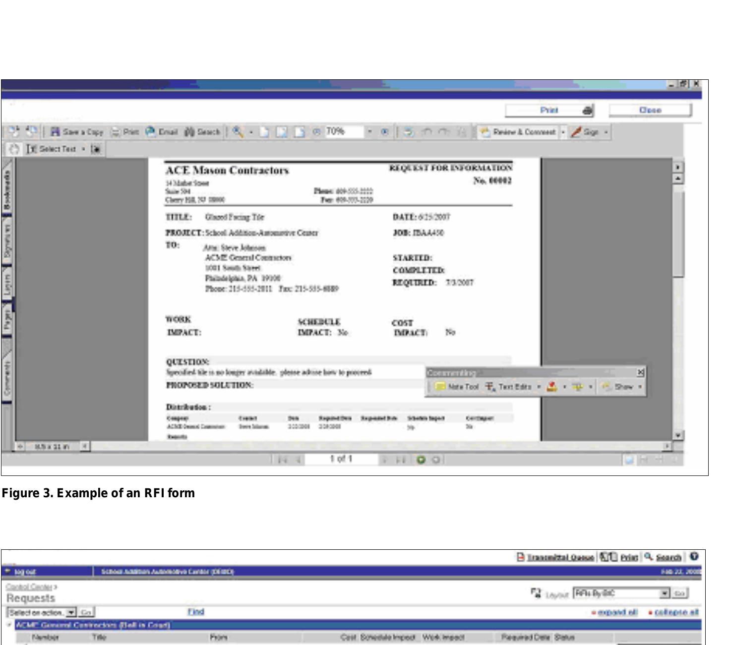 Example of an rfi form figure 4. example of a sample rfi log