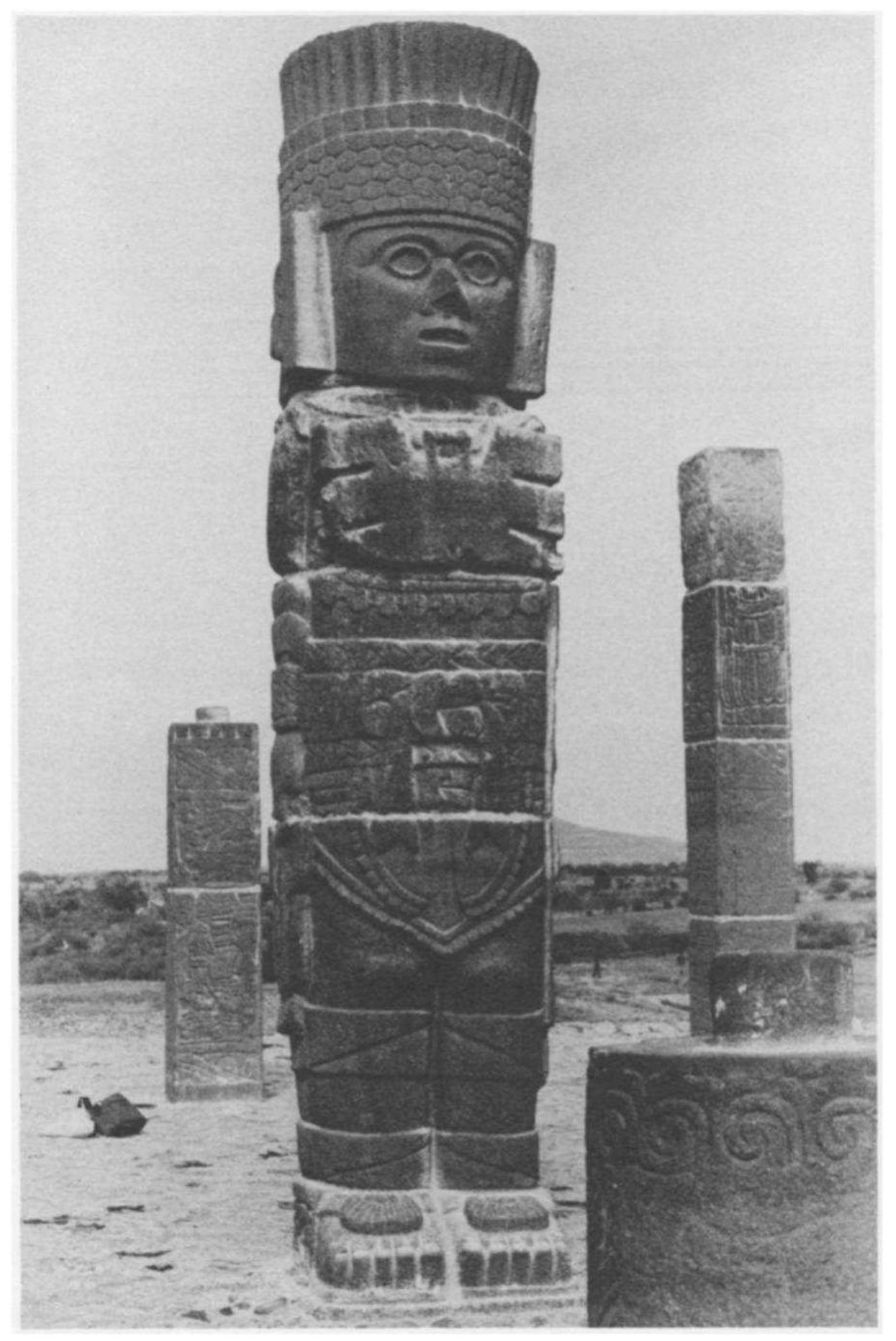 Map of tula in aztec times with inset of plan of tula