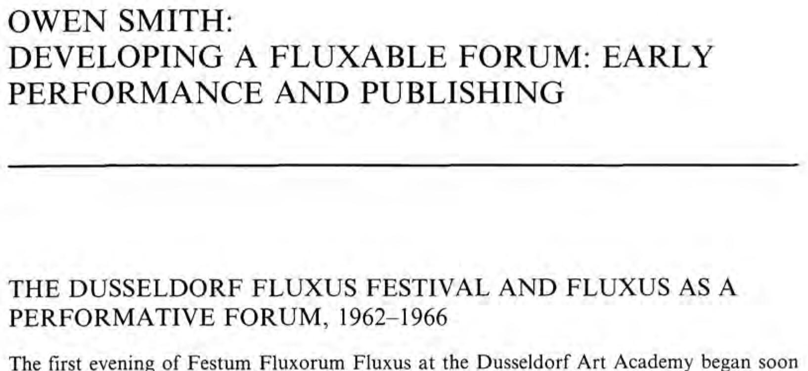 PDF) Friedman, ed. 1998. The Fluxus Reader.