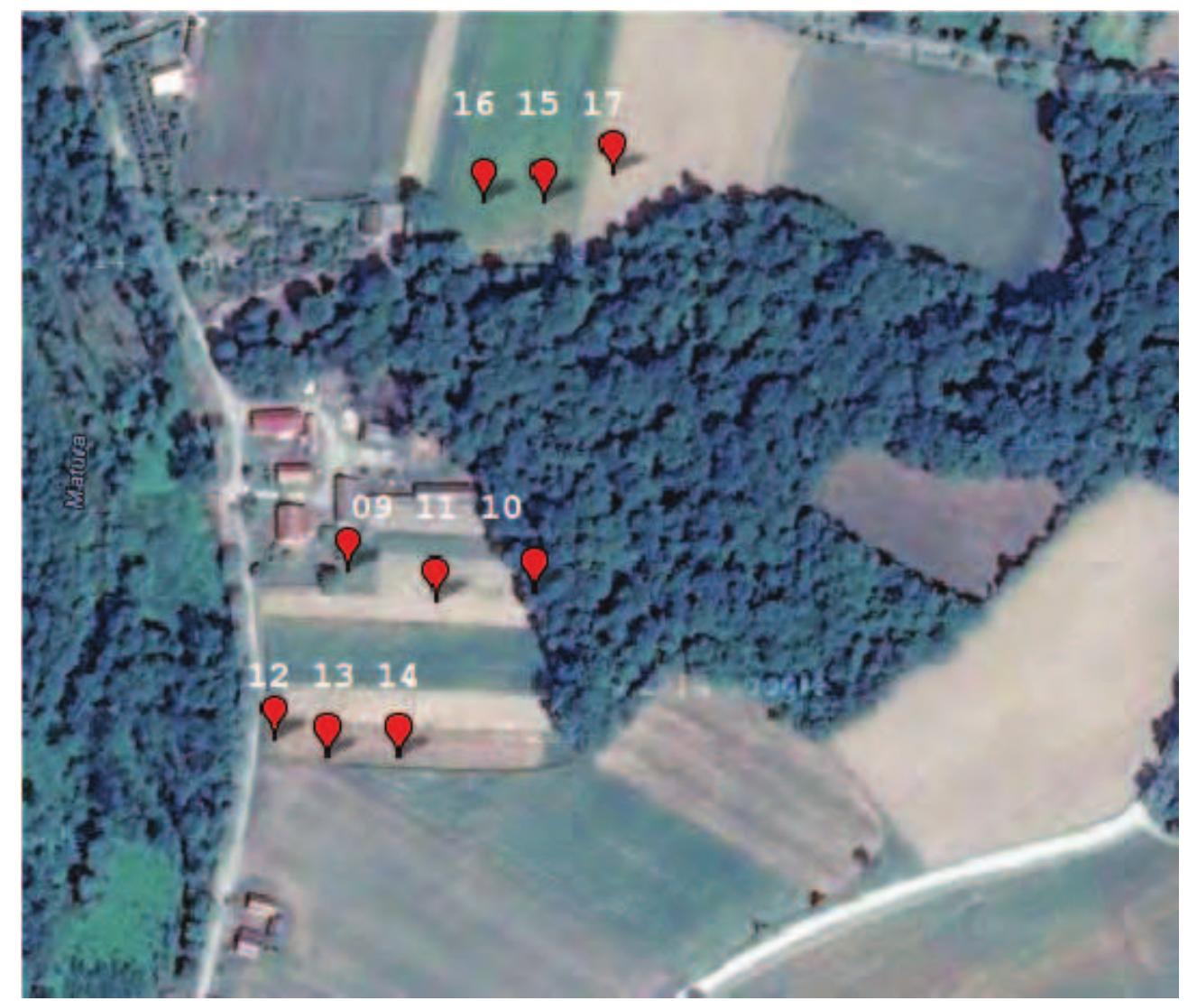 Slika 41: Laminci Jaruzani, loka- cija busotina  Figure 41: Laminci Jaruzani, lo- cation of boreholes 