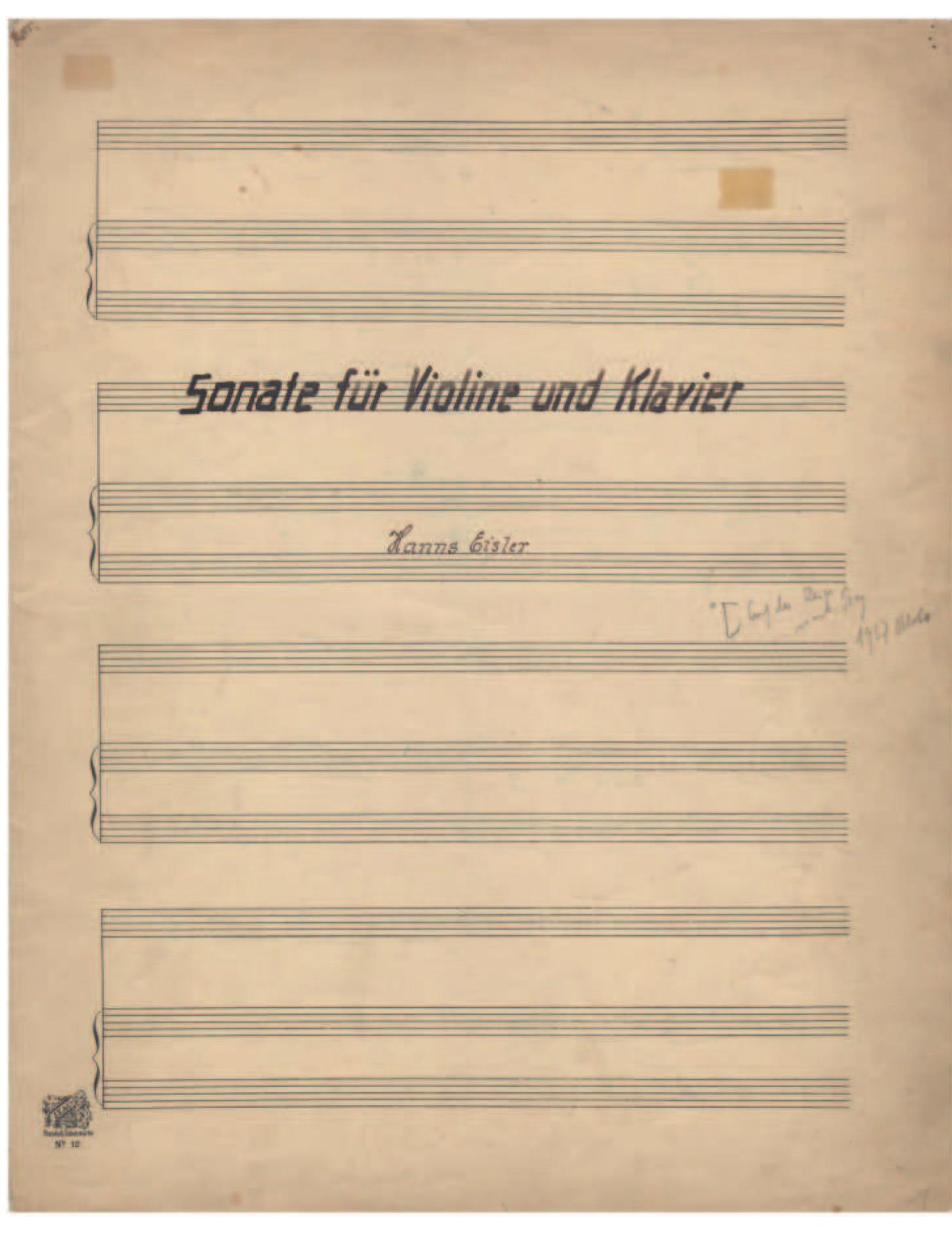 ” Other works from 1937 were prominent in his musical profile upon arrival in the United States. Four of the chamber  cantatas were programmed on the 1938 New York Composers’ Forum concert that showcased Eisler alongside Ruth Crawford. See Melissa J. de Graaf, The New York Composers’ Forum Concerts, 1935-1940 (Rochester, NY, 2013 ), 72. 