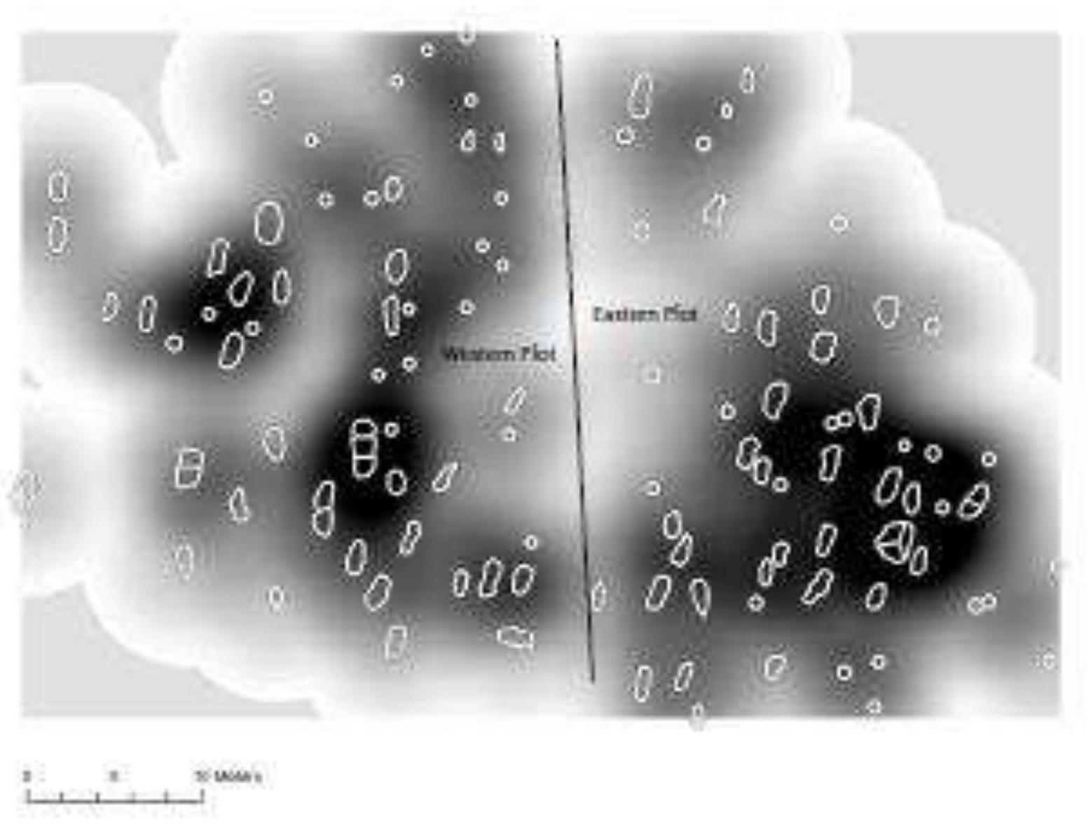 Grave Plot Rapper Norton grave plots. kernel density plan of graves at 6 m