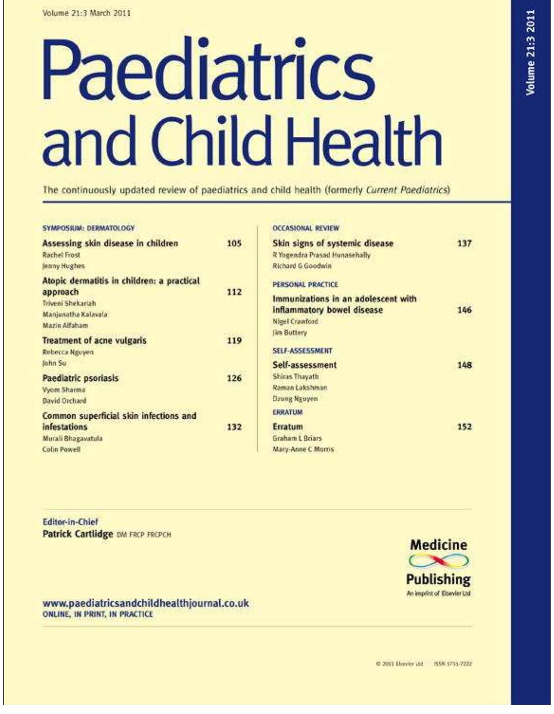 Skin Infections Journal (PDF) Common superficial skin infections and infestations