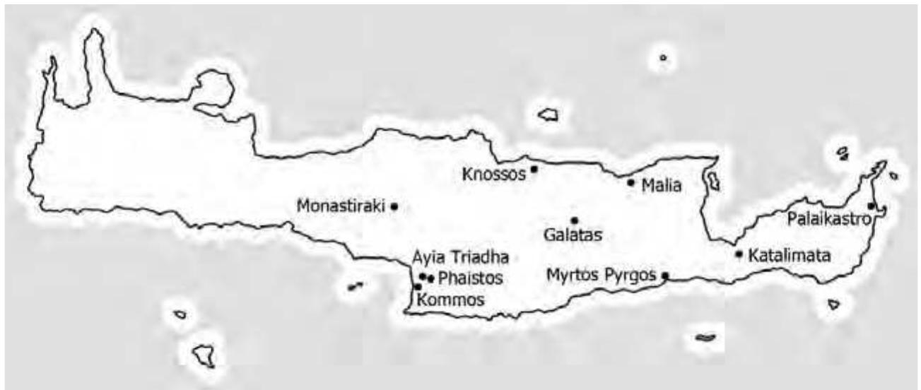 1 detailed map of crete with sites mentioned in text