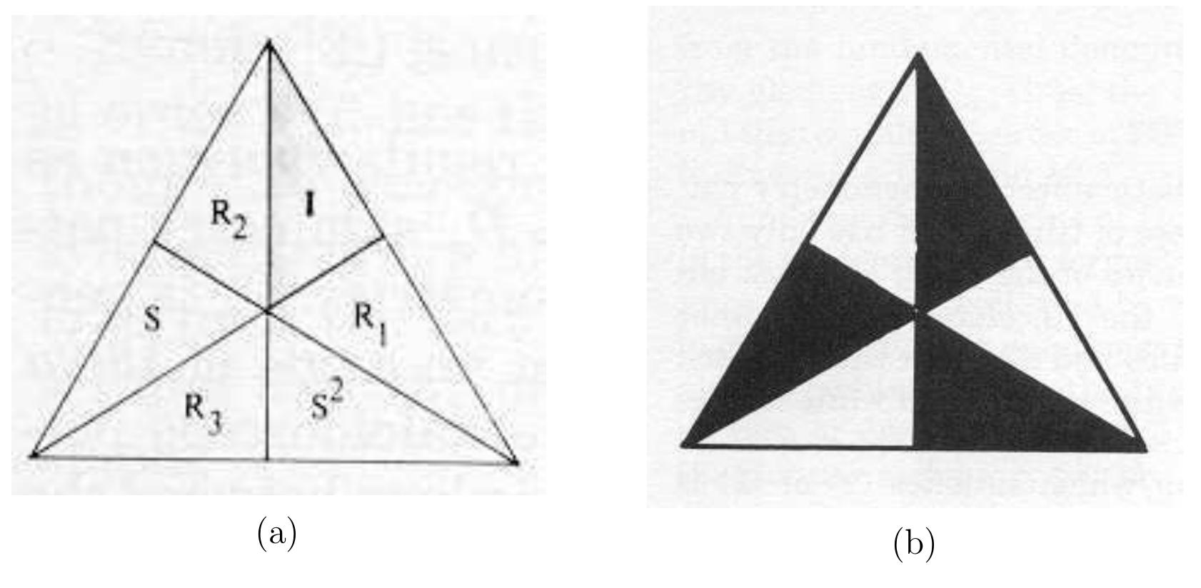 Base Color For Domain 57: color symmetry: (a) fundamental domain. (b) perfect