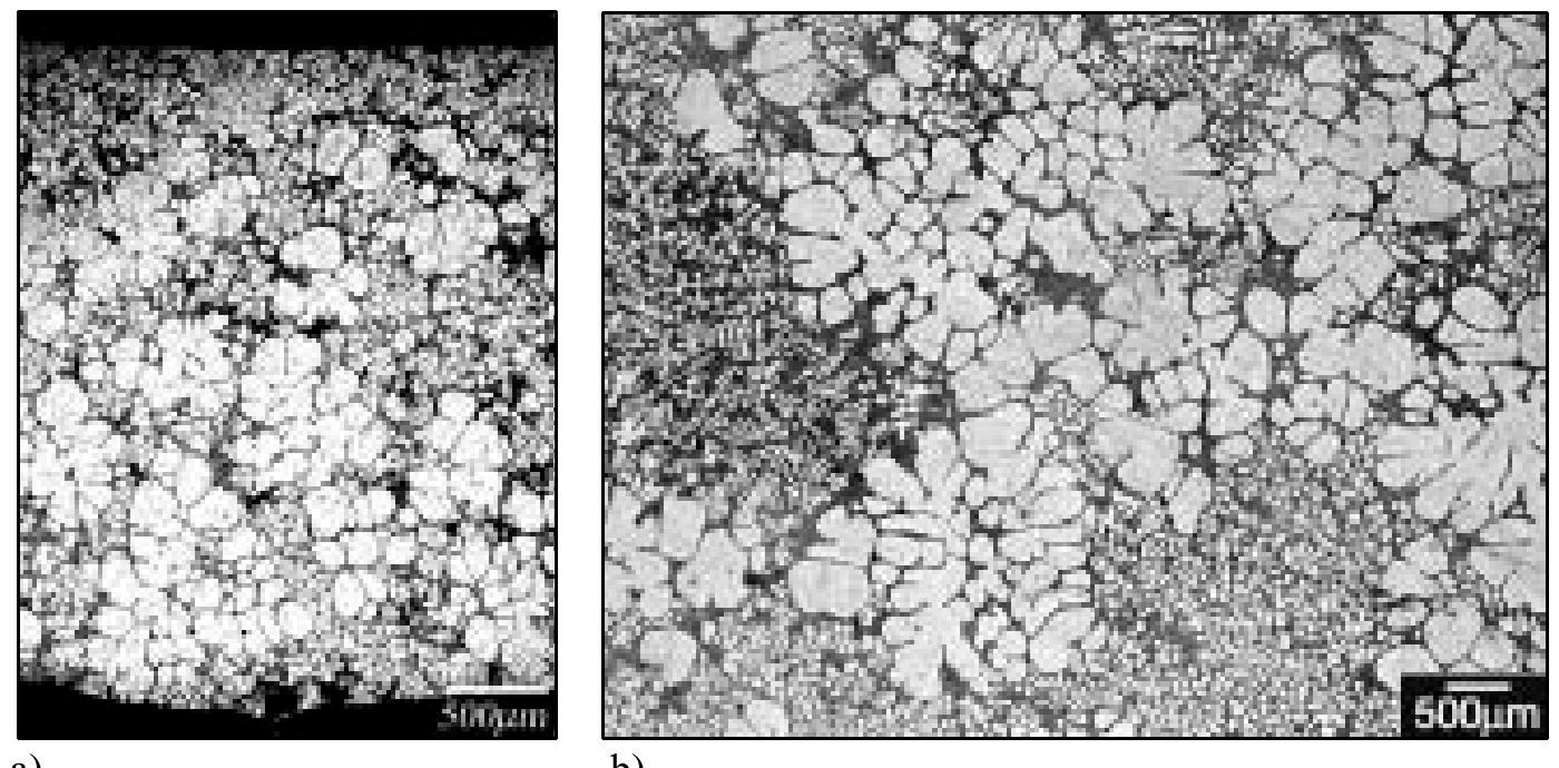 Metal Region A) microstructure of metal that contains escs quenched in a